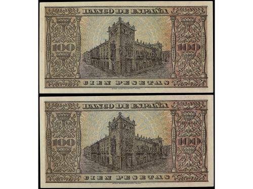 ESTADO ESPAÑOL. Lote 2 billetes 100 Pesetas. 20 Mayo 1938. C