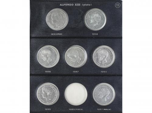 LOTES CENTENARIO. Lote 35 monedas 5 Pesetas. 1870 a 1899. G