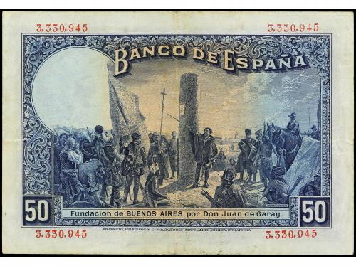 BANCO DE ESPAÑA. 50 Pesetas. 17 Mayo 1927. Alfonso XIII. Con
