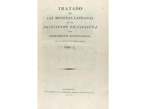 BIBLIOGRAFÍA. Salat, Josef. TRATADO DE LAS MONEDAS LABRADAS 