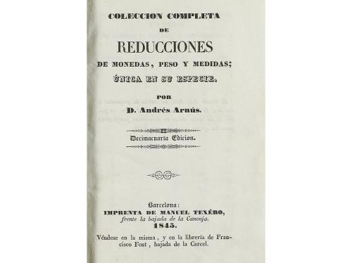 BIBLIOGRAFÍA. Arnús, Andres. COLECCIÓN COMPLETA DE REDUCCION