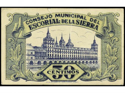 MADRID. 50 Céntimos. 1 Diciembre 1937. C.M. de ESCORIAL DE L