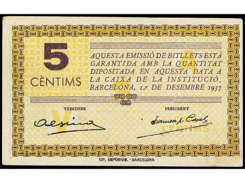 FICHAS COOPERATIVAS Y PROPAGANDA. 5 Céntims. 1 Desembre 1937