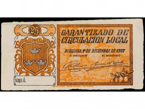 VALENCIA. 25 Céntimos. 1 Diciembre 1937. C.M. de BURRIANA (C