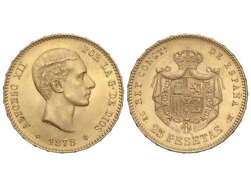 ALFONSO XII. 25 Pesetas. 1878 (*18-78). D.E.-M. SC-. 