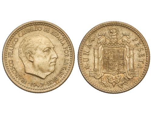 ESTADO ESPAÑOL. 1 Peseta. 1947 (*19-50). ESCASA ASÍ. SC. 