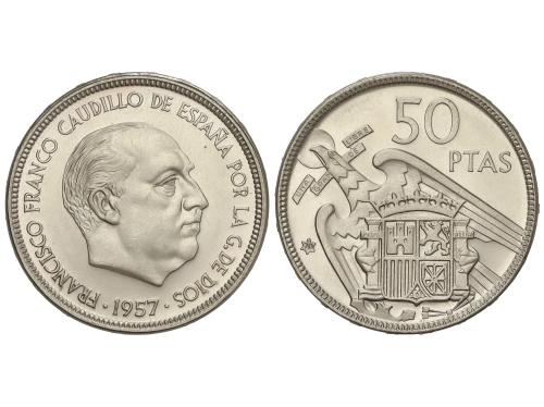 ESTADO ESPAÑOL. 50 Pesetas. 1957 (*70). Procedente de tira F