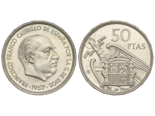 ESTADO ESPAÑOL. 50 Pesetas. 1957 (*69). Procedente de tira F