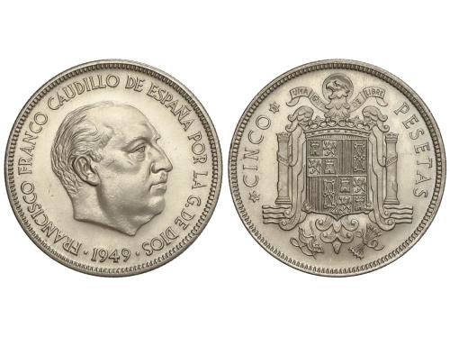 ESTADO ESPAÑOL. 5 Pesetas. 1949 (*19-51). Debido al incremen