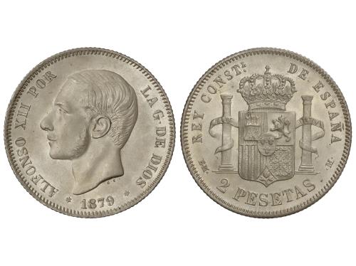 ALFONSO XII. 2 Pesetas. 1879 (*18-79). E.M.-M. Bonita pieza.