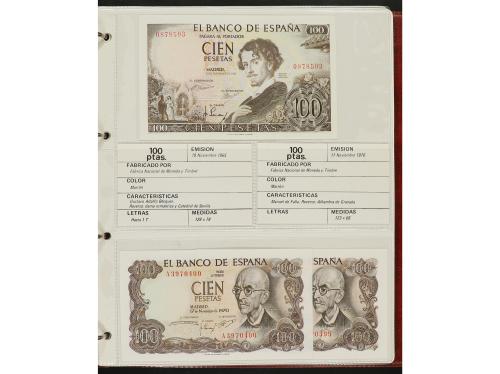 Lote 34 billetes. 1928 a 1971. Destacan 5 Pesetas 1947 Sénec