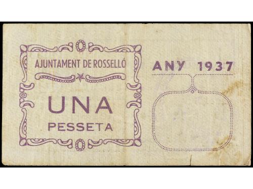 CATALUNYA. 1 Pesseta. 15 Abril 1937. Aj. de ROSELLÓ. (Algo s