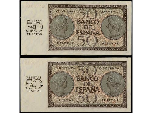 ESTADO ESPAÑOL. Lote 2 billetes 50 Pesetas. 21 Noviembre 193