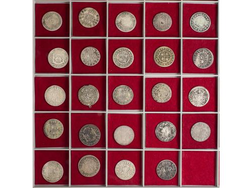 LOTES y COLECCIONES. Lote 24 monedas 2 Reales. CARLOS III PR