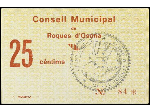 CATALUNYA. 25 Cèntims. 23 Julio 1937. C.M. de ROQUES D´ OSON