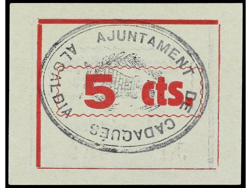 CATALUNYA. 5 Cèntims. C.M. de CADAQUÉS. Cartón. RARO. AT-575