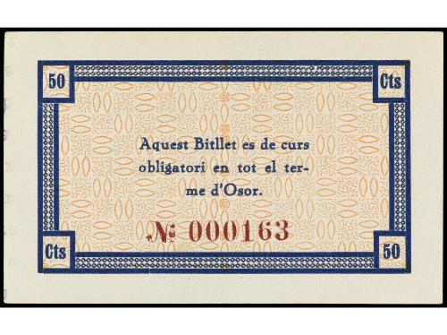 CATALUNYA. 50 Cèntims. C.M. d´ OSOR. Numeración: 000163. MUY