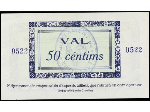 CATALUNYA. 50 Cèntims. Maig 1937. Aj. de RIELLS DEL FAI. MUY