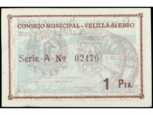 ARAGÓN-FRANJA DE PONENT. 1 Peseta. Noviembre 1937. C.M. de V