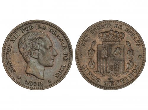 ALFONSO XII. 5 Céntimos. 1878. BARCELONA. O.M. EBC-. 