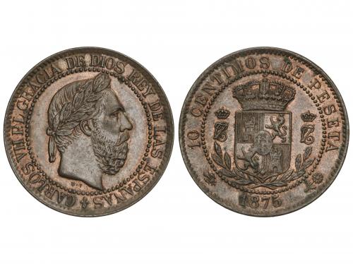 CARLOS VII Pretendiente. 10 Céntimos. 1875. BRUSELAS. 10,19 