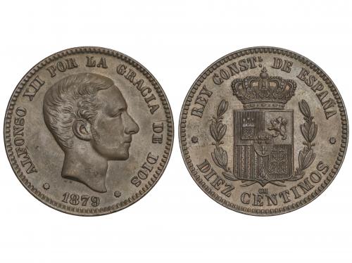 ALFONSO XII. 10 Céntimos. 1879. BARCELONA. O.M. 9,52 grs. EB