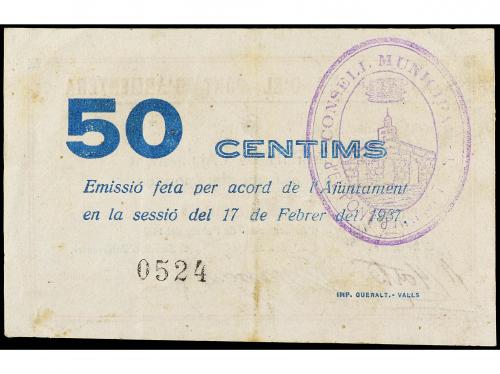 CATALUNYA. 50 Cèntims. 17 Febrer 1937. Aj. d´ EL PONT D´ ARM