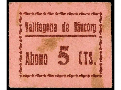 CATALUNYA. 5 Cèntims. C.M. de VALLFOGONA DE RIUCORP. Cartón.