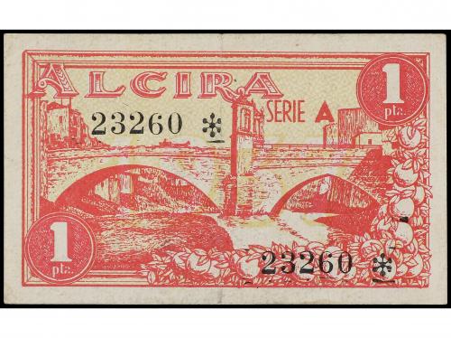 VALENCIA. 1 Peseta. Mayo 1937. C.M. de ALCIRA (Valencia). RG
