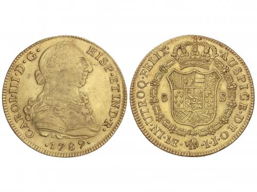 CARLOS III. 8 Escudos. 1789. LIMA. I.J. 26,9 grs. Acuñación 