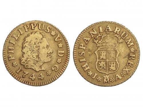 FELIPE V. 1/2 Escudo. 1744. MADRID. J.A. 1,74 grs. (Acuñació
