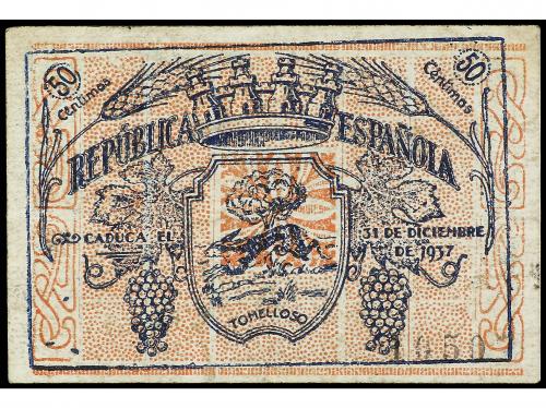 CASTILLA-LA MANCHA. 50 Céntimos. 9 Julio 1937. C.M. de TOMEL