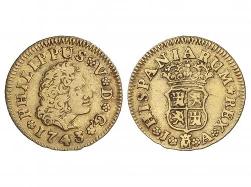FELIPE V. 1/2 Escudo. 1743. MADRID. J.A. 1,74 grs. AC-1635. 
