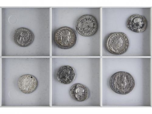 IMPERIO ROMANO. Lote 9 monedas Antoniniano, Denario. VARIOS 