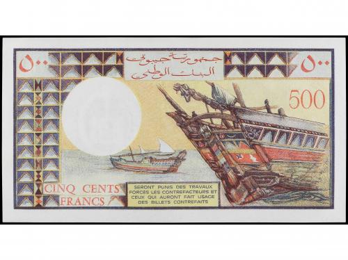 BILLETES EXTRANJEROS. 500 Francs. (1979). DJIBOUTI. Popa de 