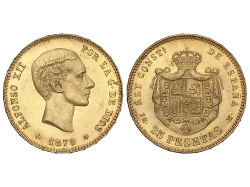 ALFONSO XII. 25 Pesetas. 1879 (*18-79). E.M.-M. (Ínfimas mar