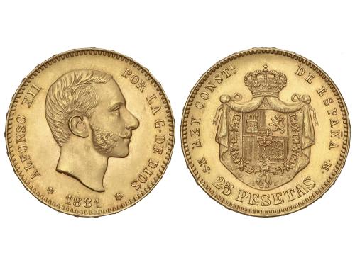 ALFONSO XII. 25 Pesetas. 1881 (*18-81). M.S.-M. (Leve rayita