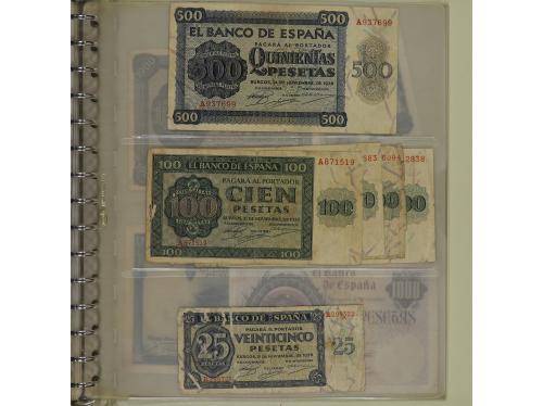 Lote 181 billetes 25 Céntimos a 1.000 Pesetas. 1906 a 1971. 