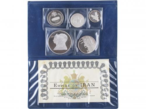 IRÁN. Set 5 monedas 25 a 200 Rials. 1350 SH (1971). REZA PAH