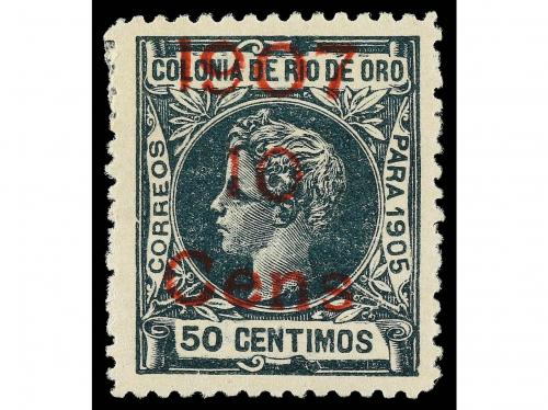 * COLONIAS ESPAÑOLAS: RIO DE ORO. Ed. 34/6. 1907-1908. TRES 