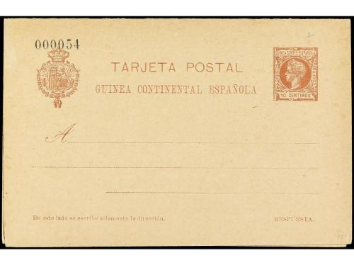 ✉ COLONIAS ESPAÑOLAS: GUINEA. ENTERO Postal de 10 cts. + 10 