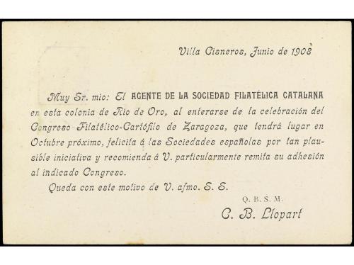 ✉ COLONIAS ESPAÑOLAS: RIO DE ORO. Ed. 35. 1908. RÍO DE ORO a