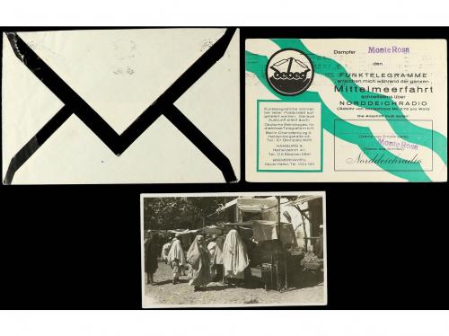 ✉ MARRUECOS. 1929-31. DOS tarjetas y una carta. MUY BONITOS 