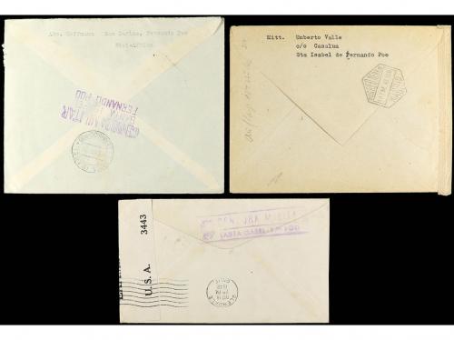 ✉ COLONIAS ESPAÑOLAS: GUINEA. 1937-42. TRES cartas circulada