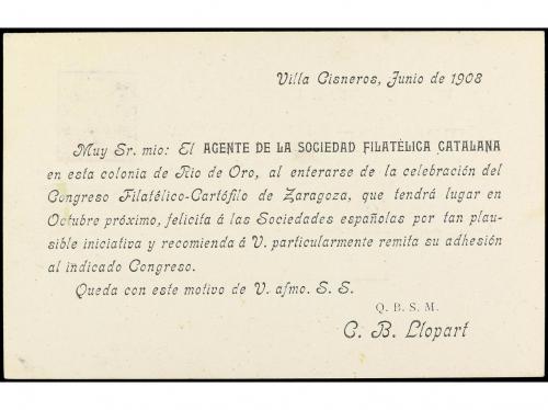 ✉ COLONIAS ESPAÑOLAS: RIO DE ORO. Ed. 35. 1908. RÍO DE ORO a