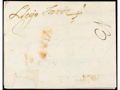 ✉ COLOMBIA. 1798 (10 agosto). GIGANTE a SANTA FE. Carta comp