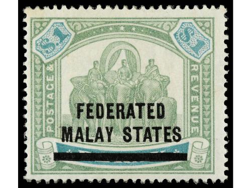 * MALASIA (ESTADOS FEDERADOS). Yv. 11/2. 1 $ verde y azul y 