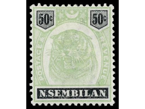 * MALAYA: NEGRI-SEMBILAN. Yv. 5/14. 1895-9. SERIE COMPLETA. 