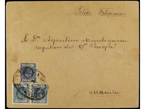 ✉ MARIANAS. 1899. MARIANAS a MANILA. 2 ctvos. verde (2) y 6 