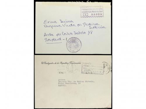 ✉ ESPAÑA. 1965-70. CORREO DIPLOMÁTICO. Conjunto de 11 cartas